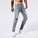 Men's Premium Distressed Denim Jeans With Patchwork Details - Vintage Wash Tapered Fit Streetwear Pants_mkmklike.com