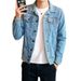 Loom Spring Autumn European And American New Turn-Down Collar Long Sleeve Men's Korean Version Loose Casual Jacket Denim_mkmklike.com