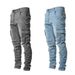 European And American New Jeans Men's Side Pockets Skinny Jeans Casual Overalls Pants Trousers Fashion_mkmklike.com