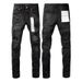 Men Women Summer Flared Jeans, Dark Black-Grey Fade With Metallic Splatters, Several Frayed Ripped Holes, Y2K Biker Stacked Look_mkmklike.com
