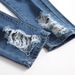 Men's Clothing Slim Fit Zipper Jeans For Men, Trendy Ripped Knees, Slim Fit Ripped Jeans, Men's Jeans_mkmklike.com