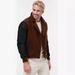 2024 New Foreign Trade PU Leather Patchwork Woolen Men's Jacket With Turn-down Collar And Color Block Zipper Coat_mkmklike.com