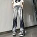 Men's Distressed High-Street Jeans | Oversized Drop-Crotch | Hand-Dyed Tie-Dye | Heavyweight Raw Hem | Streetwear Pants With Grunge Vibe_mkmklike.com