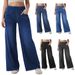 Women's Clothing High-Waisted Women's Stretch Jeans Loose Fit Wide Leg Slim Long Pants Spring/Summer Fashion For Formal & Casual For Women_mkmklike.com