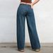 European And Cross-border Low-waist Wide-leg Jeans For Women, 2024 New Model, Slimming, Floor-length, Straight Cut,_mkmklike.com