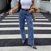 Women's High-Waisted Distressed Star Jeans – Vintage Washed Denim, Loose Fit & Streetwear Style (Sizes S-Xl)_mkmklike.com