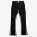 Men's Clothing Design Contrast Color Stitching Tassel Jeans High Street Color Matching Slim Fit Flared Trousers_mkmklike.com