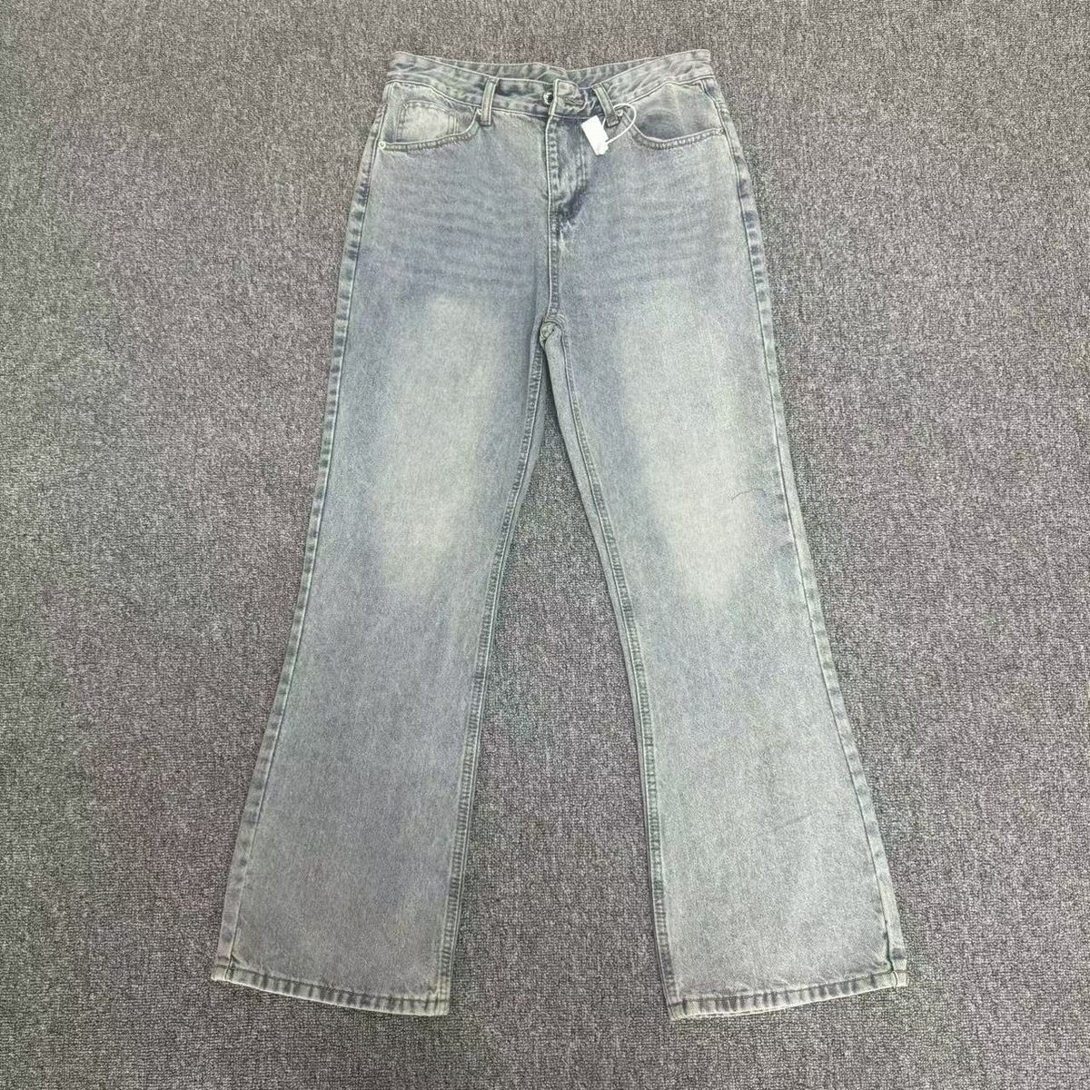 Men's Clothing Paris Bootcut Retro Ice Blue Jeans Straight Flared Pants Cleanfit Pants Men's Trendy Brand_mkmklike.com