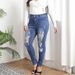 plus Size Women's High Waist Straight Leg Jeans Ripped Denim Hip Hop Style mid Rise Trousers European American Fashion_mkmklike.com