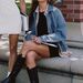 Women's Loose Casual Long Sleeve Denim Jacket Multi Pocket Workwear Spring New Arrival_mkmklike.com