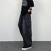 Vintage Loose Fit Cargo Jeans Retro Washed Denim Oversized Pockets Comfortable Dad Pants for Men And Women_mkmklike.com
