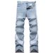 Men's High-Street Wide Leg Jeans – 90% Cotton Straight Denim Pants With Contrast Stitching (Non-Stretch, All-Season)_mkmklike.com