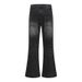 Men's Clothing Retro Washed Whiskered Straight Leg Flared Jeans, Unisex Trendy Loose Fit Versatile Long Pants_mkmklike.com