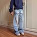 Light Blue Flared Jeans For Men Summer Trendy And Stylish Straight Leg Trousers_mkmklike.com