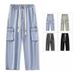 Jeans Men's 2025 Spring And Autumn Wide-leg Loose Trendy Overalls American High Street Multi-pocket Casual Functional Pants_mkmklike.com