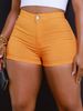 Women's Clothing Summer Fashion Hot Pants Candy Color Stretch Tight Shorts Jeans_mkmklike.com