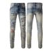 Men's Clothing Street Fashion Ripped Men's Jeans Men's Pants All Match High Street Fashion Men's Printed Slim Fit Stretch Men's Skinny Pants 876_mkmklike.com