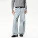Men's Distressed Streetwear Jeans – Raw Hem Relaxed Fit Vintage Washed Denim Pants With Knee Slits & Bleach Splatter (S-XL, Mid-Rise, Zip Fly)_mkmklike.com