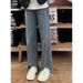 Spring/Summer Thin New Jeans Women, High Waist Slimming Split Hem Popular Flared Pants, Casual Nine-Tenths Length For_mkmklike.com