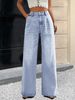 Women's High-Waisted Relaxed Straight Leg Jeans – Vintage Washed Denim Pants (XS-XXXL, Cotton-Polyester Blend, Casual & Trendy)_mkmklike.com
