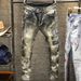 Men's Clothing Retro High-End Washed Distressed Embroidered Jeans Slim Fit Style Casual Trousers For Men Trendy Denim_mkmklike.com