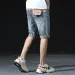 The 2025 New Design Style Of Jeans Features Unique Patchwork Color-blocking Look For A Handsome Five-inch And Short_mkmklike.com