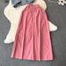 Women's Clothing Pink Denim Fashion Suit Skirt Two Piece Suit Women's High Waist Slim Skirt New Style Girly_mkmklike.com