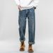 American Retro Spring Jeans, Men's Straight Harlan Loose Trendy Brand Washed Double Craft Middle Waist Youth Large Size Knowledge Clothes Decoration_mkmklike.com