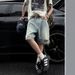 Men's Light Colored Distressed Loose Denim Shorts Summer American Style Ripped Casual Straight Leg Five Point Pants_mkmklike.com