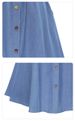 K Women's Loose A-Line Denim Dress With Buttons And Elastic Waist_mkmklike.com