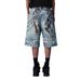 Men's Clothing Men's Plaid Shirt Chain Print Denim Shorts Street Casual Cropped Jeans Harajuku Style For Formal & Casual_mkmklike.com