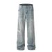 Men's Clothing High Street Splashed Jeans Loose Straight Casual Niche Retro Pants_mkmklike.com