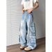 Men's Clothing High Street Fashion Brand Retro Washed Niche Loose Wide Leg Work Pants_mkmklike.com