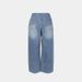 Light Blue High-Waisted Curved Hem Jeans For Women – Loose Fit Wide-Leg Denim Pants With Relaxed Streetwear Vibe (Summer Staple)_mkmklike.com