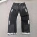 Men's Clothing European And American Men's Y2K Patchwork Painted Hello Hot Transfer Straight Leg Jeans_mkmklike.com