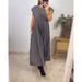 Women's clothing Fashion Round Neck Sleeveless Pleated Dress Women's Clothing_mkmklike.com