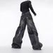 Men's Clothing Retro Distressed Wide Leg Loose Fit Jeans High Waisted Hand Painted Design Casual Pants For Men Spring Autumn_mkmklike.com