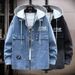 Men's Spring Autumn Casual Hooded Cowboy Jacket, New Handsome, Student And Youth, Loose Trendy Top_mkmklike.com