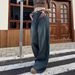 Designer Women's High Waist Straight Leg Jeans Plus Size Slimming Spring/Autumn Loose Fit Pear Shaped Figure Denim_mkmklike.com