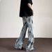 Vintage Washed Men's Distressed Jeans - Loose Straight Leg Hip Hop Streetwear Pants With Retro Design_mkmklike.com