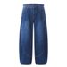 Versatile Loose Jeans For Men With Topstitched Large Pockets, Design Sense Workwear Long Pants, High Street Fashion_mkmklike.com