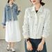 Women’s Clothing New Heavy Duty Diamond Rivet Denim Jacket Women's Long Sleeved Korean Style Loose Slim Fashion Jacket_mkmklike.com