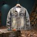 Loom Vintage Retro Denim For Men Spring And Autumn European Style Badge Large Size Pilot Motorcycle Jacket_mkmklike.com