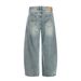 Punk Washed White Denim Scimitar Pants Men's Loose Casual Distressed Design Workwear Wide-Leg Trousers_mkmklike.com
