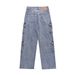 Men's Clothing Multi-pocket Cargo Jeans Men's Fashion Washed Loose Straight Leg Wide Pants_mkmklike.com