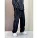 Spring Men's Clothing Casual Wide Leg Pants Trendy Design Large Pockets Drawstring Elastic Waist Jeans_mkmklike.com