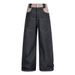 2025 New American Style Wool Patchwork Scimitar Arc Silhouette Casual Straight Jeans Floor-Length Pants_mkmklike.com