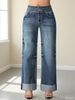 Clair 2025 Winter Cross-Border Hot-Selling Women's High-Waisted Stretch Straight-Leg Jeans With Loose Cuffs_mkmklike.com