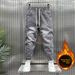 2025 New Autumn Winter Fleece-Lined Washed Jeans Men's Trendy Loose Versatile Casual Skinny Pants_mkmklike.com