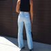 Distressed Wash High-Waisted Straight Leg Jeans For Women - Classic Light Blue Denim Pants With Comfortable Cotton Blend (XS, S, M, L, XL)_mkmklike.com